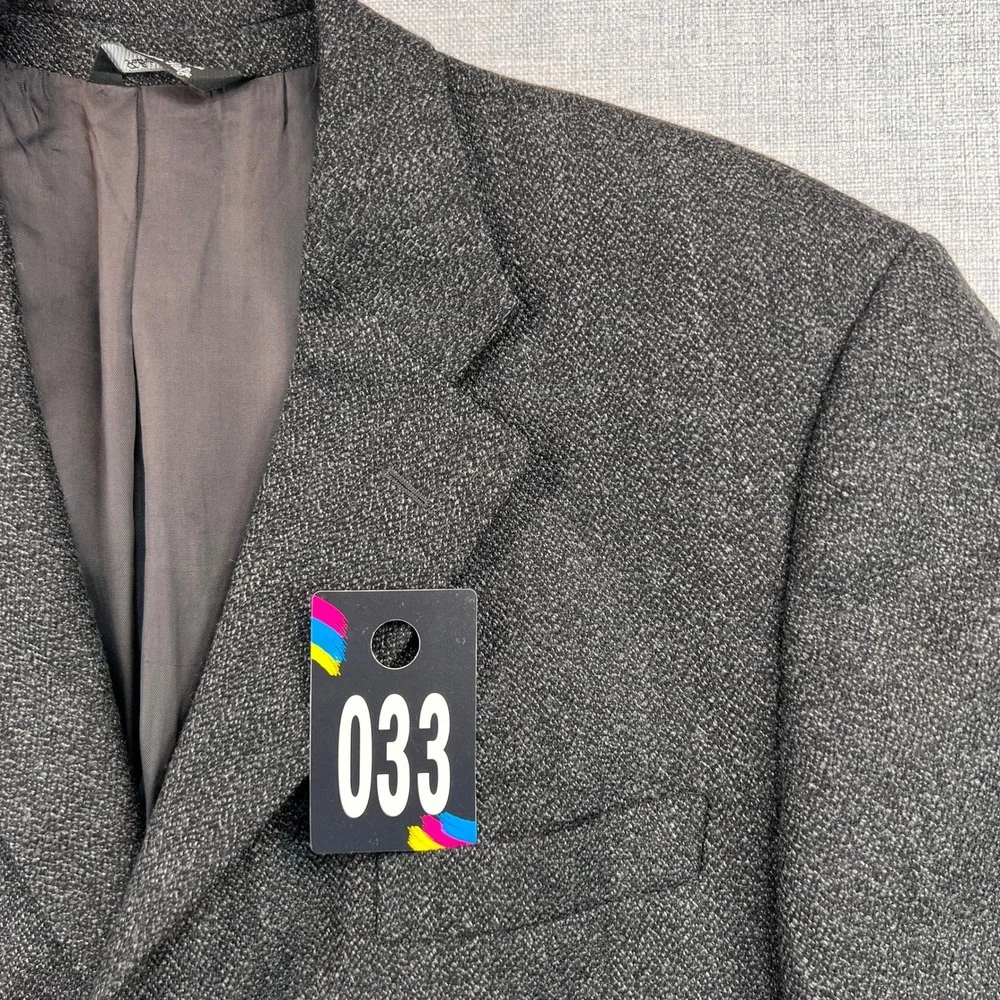 Pronto‎ Uomo Italian Wool Sport Coat Blazer Men 44L Charcoal Tweed Made in Italy
